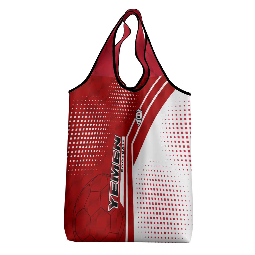 Yemen Football Grocery Bag with Red and White Flag Design