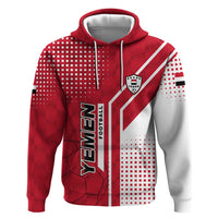 Yemen Football Hoodie with Red and White Flag Design