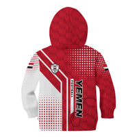 Yemen Football Kid Hoodie with Red and White Flag Design