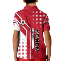 Yemen Football Kid Polo Shirt with Red and White Flag Design