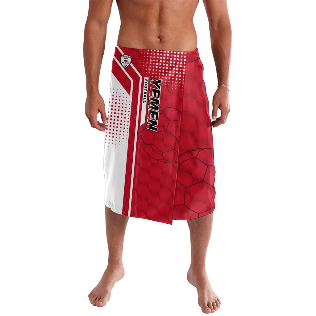 Yemen Football Lavalava with Red and White Flag Design