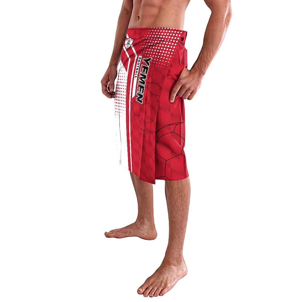 Yemen Football Lavalava with Red and White Flag Design