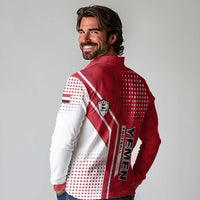 Yemen Football Long Sleeve Polo Shirt with Red and White Flag Design