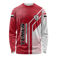 Yemen Football Long Sleeve Shirt with Red and White Flag Design