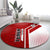 Yemen Football Round Carpet with Red and White Flag Design