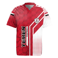 Yemen Football Rugby Jersey with Red and White Flag Design