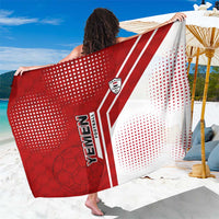 Yemen Football Sarong with Red and White Flag Design