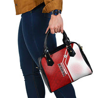 Yemen Football Shoulder Handbag with Red and White Flag Design