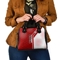 Yemen Football Shoulder Handbag with Red and White Flag Design