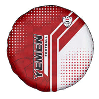 Yemen Football Spare Tire Cover with Red and White Flag Design