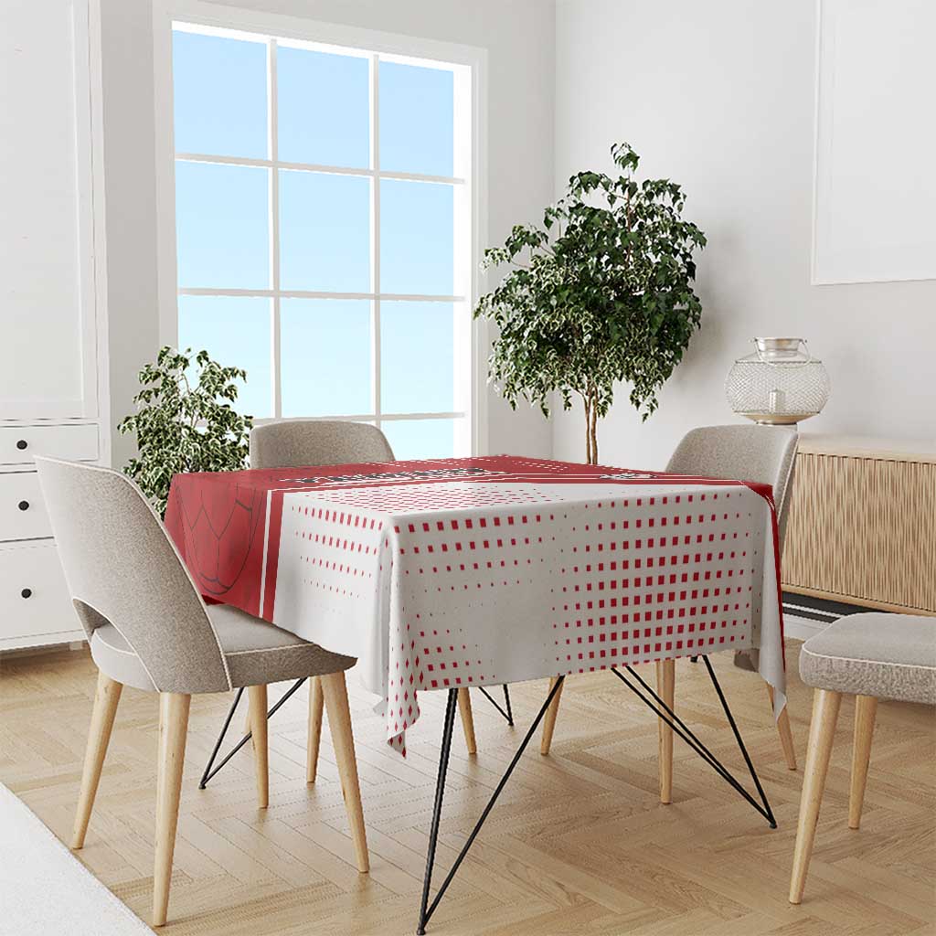 Yemen Football Tablecloth with Red and White Flag Design