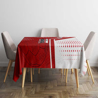 Yemen Football Tablecloth with Red and White Flag Design
