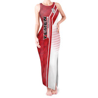 Yemen Football Tank Maxi Dress with Red and White Flag Design