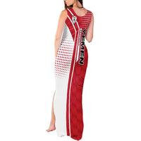 Yemen Football Tank Maxi Dress with Red and White Flag Design