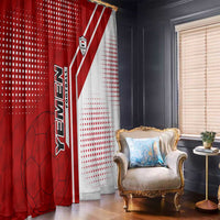 Yemen Football Window Curtain with Red and White Flag Design