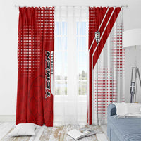 Yemen Football Window Curtain with Red and White Flag Design