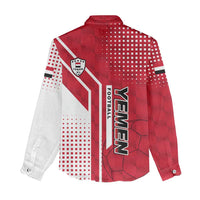 Yemen Football Women Casual Shirt with Red and White Flag Design