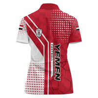 Yemen Football Women Polo Shirt with Red and White Flag Design