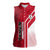 Yemen Football Women Sleeveless Polo Shirt with Red and White Flag Design