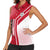 Yemen Football Women Sleeveless Polo Shirt with Red and White Flag Design