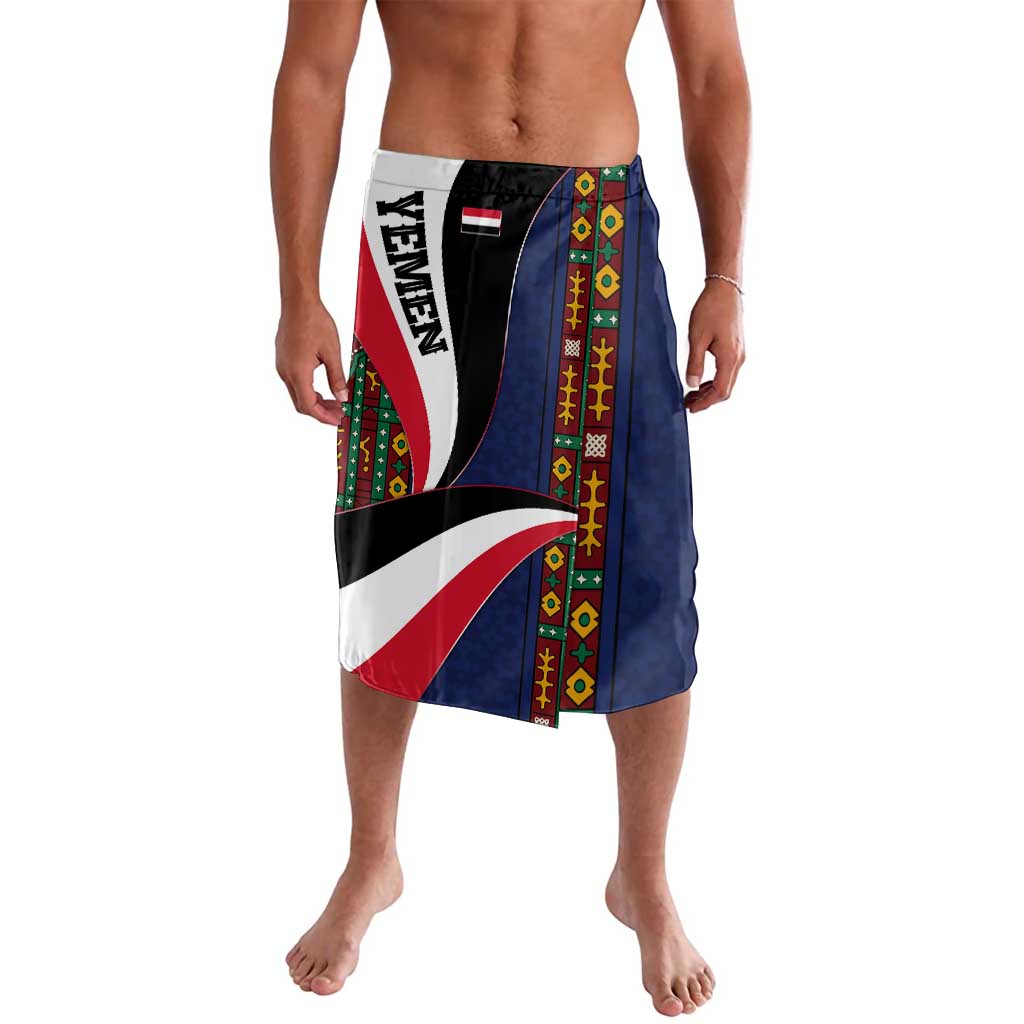 Yemen Heritage Lavalava with Traditional Pattern and Flag Colors