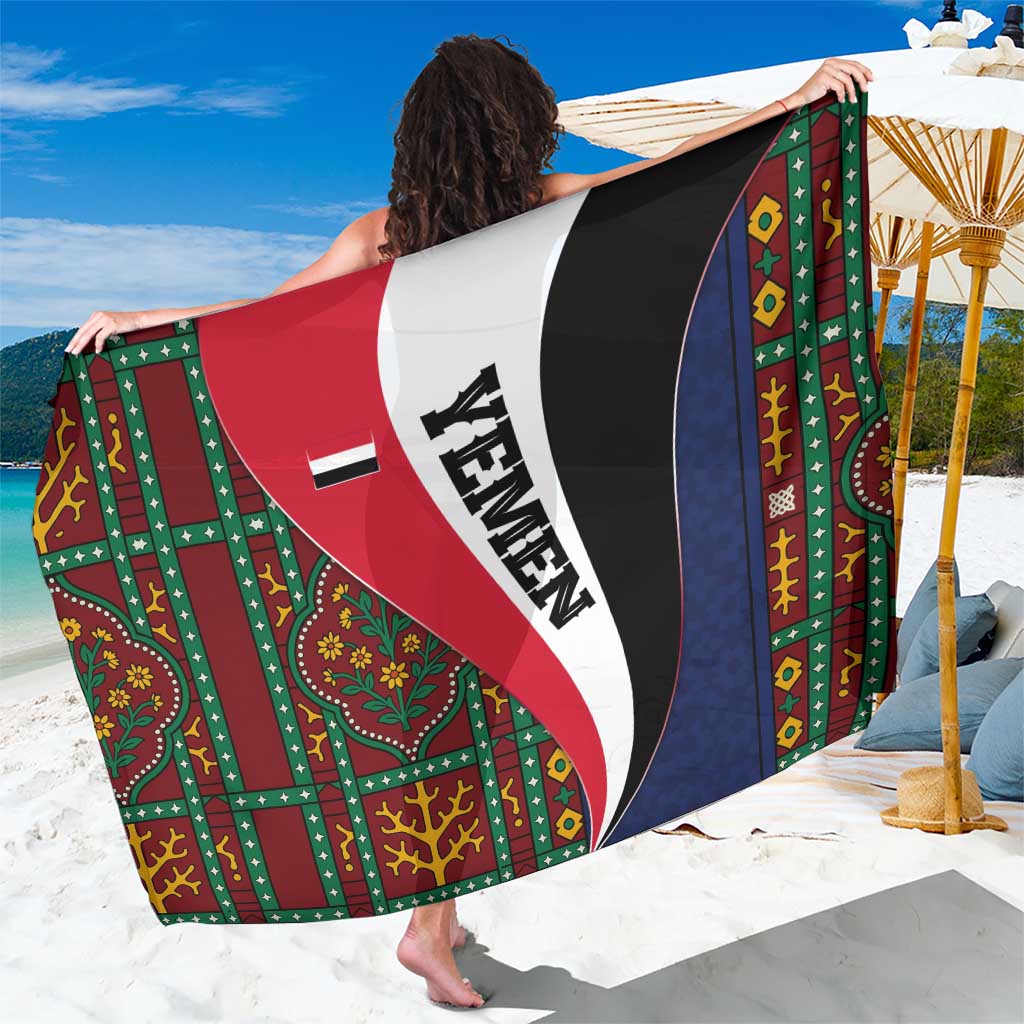 Yemen Heritage Sarong with Traditional Pattern and Flag Colors