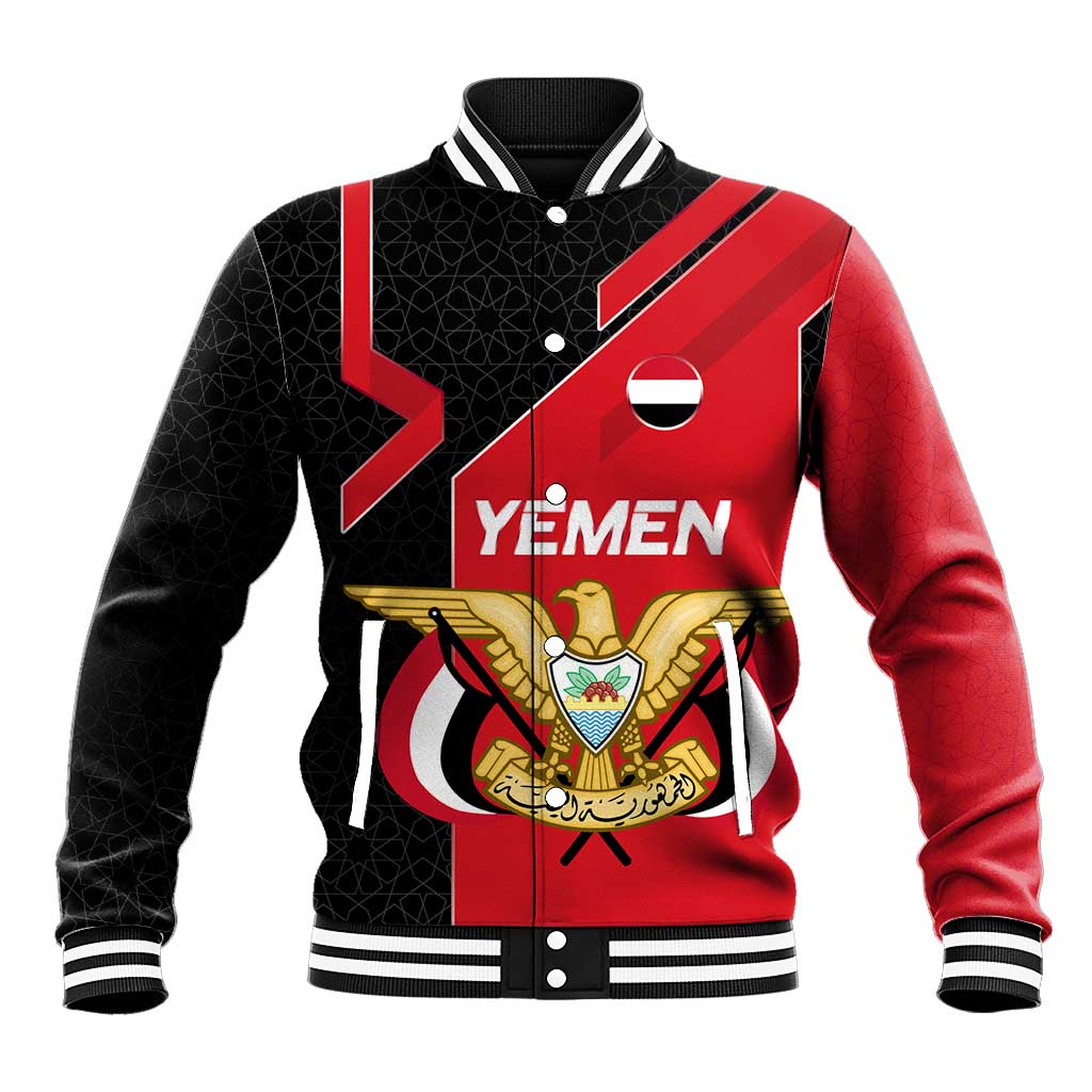 Yemen Eagle Emblem Baseball Jacket with National Flag and Map Design