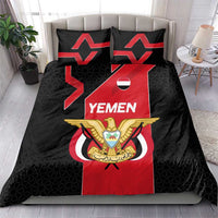 Yemen Eagle Emblem Bedding Set with National Flag and Map Design