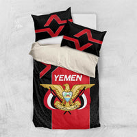 Yemen Eagle Emblem Bedding Set with National Flag and Map Design