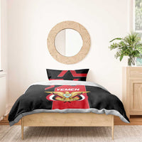 Yemen Eagle Emblem Bedding Set with National Flag and Map Design