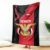 Yemen Eagle Emblem Blanket with National Flag and Map Design