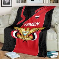 Yemen Eagle Emblem Blanket with National Flag and Map Design