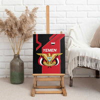 Yemen Eagle Emblem Canvas Wall Art with National Flag and Map Design