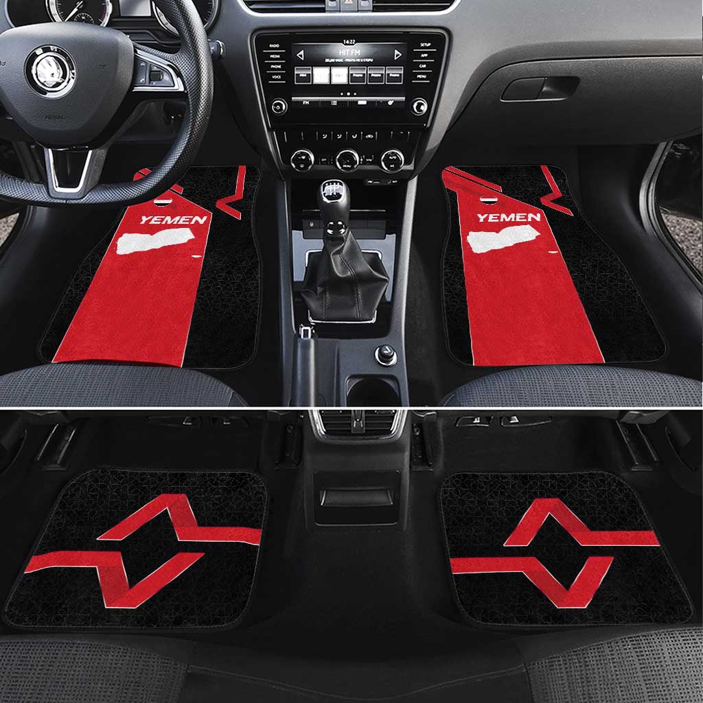 Yemen Eagle Emblem Car Mats with National Flag and Map Design