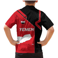 Yemen Eagle Emblem Family Matching Mermaid Dress and Hawaiian Shirt with National Flag and Map Design