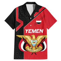 Yemen Eagle Emblem Family Matching Mermaid Dress and Hawaiian Shirt with National Flag and Map Design