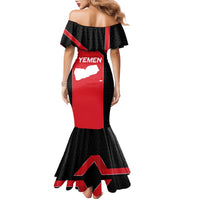 Yemen Eagle Emblem Family Matching Mermaid Dress and Hawaiian Shirt with National Flag and Map Design