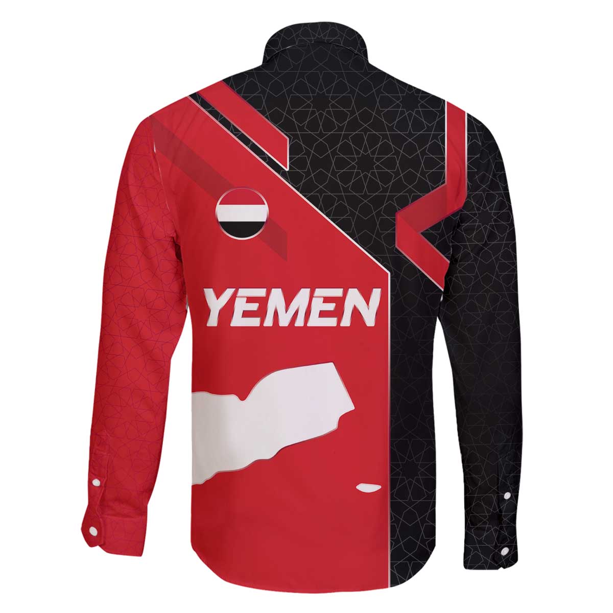 Yemen Eagle Emblem Family Matching Off The Shoulder Long Sleeve Dress and Hawaiian Shirt with National Flag and Map Design