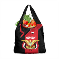 Yemen Eagle Emblem Grocery Bag with National Flag and Map Design