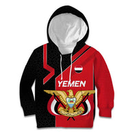 Yemen Eagle Emblem Kid Hoodie with National Flag and Map Design
