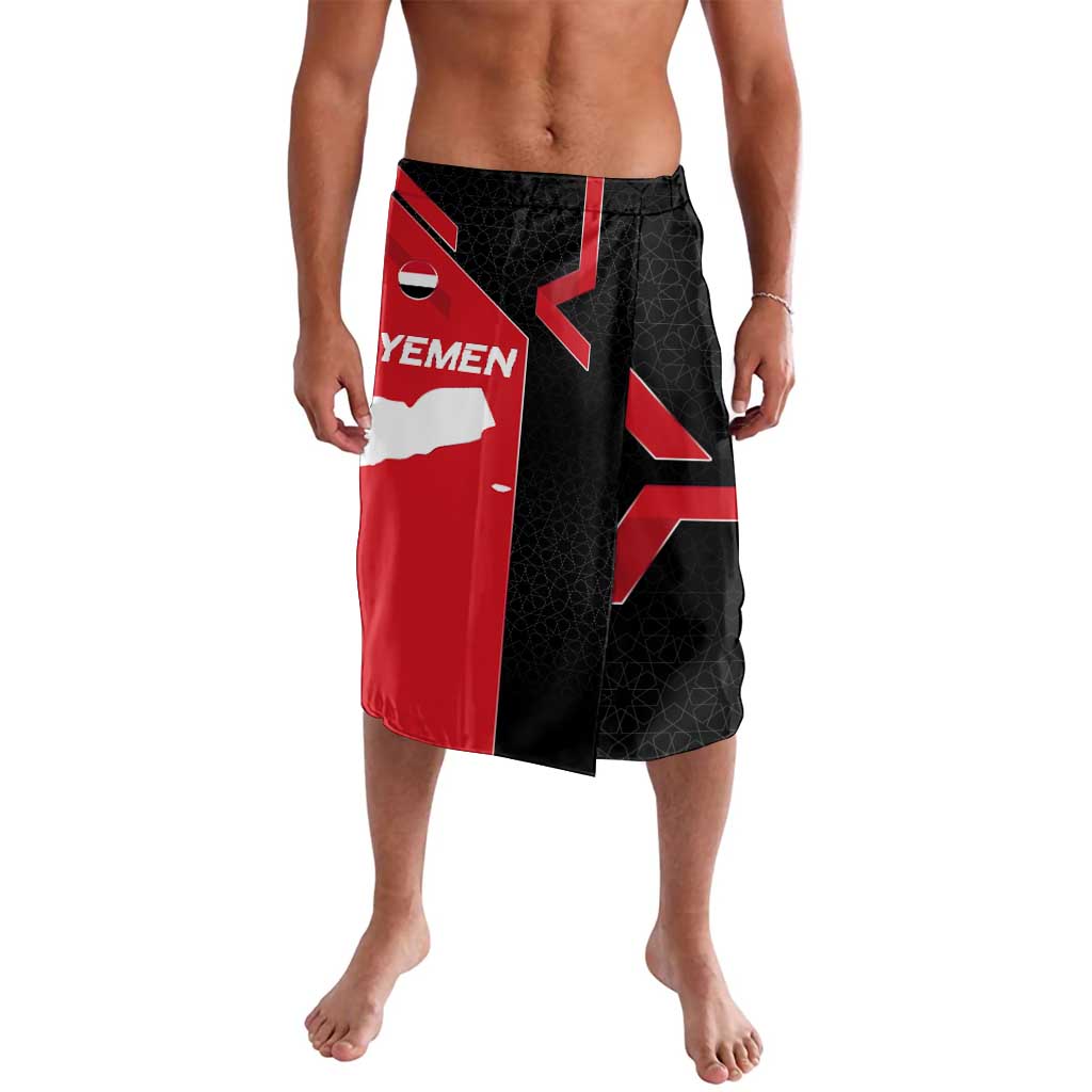 Yemen Eagle Emblem Lavalava with National Flag and Map Design