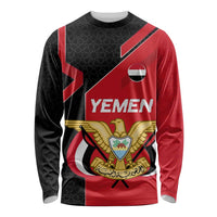 Yemen Eagle Emblem Long Sleeve Shirt with National Flag and Map Design