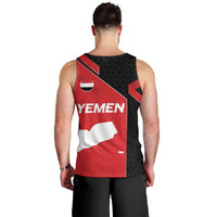 Yemen Eagle Emblem Men Tank Top with National Flag and Map Design