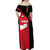 Yemen Eagle Emblem Off Shoulder Maxi Dress with National Flag and Map Design