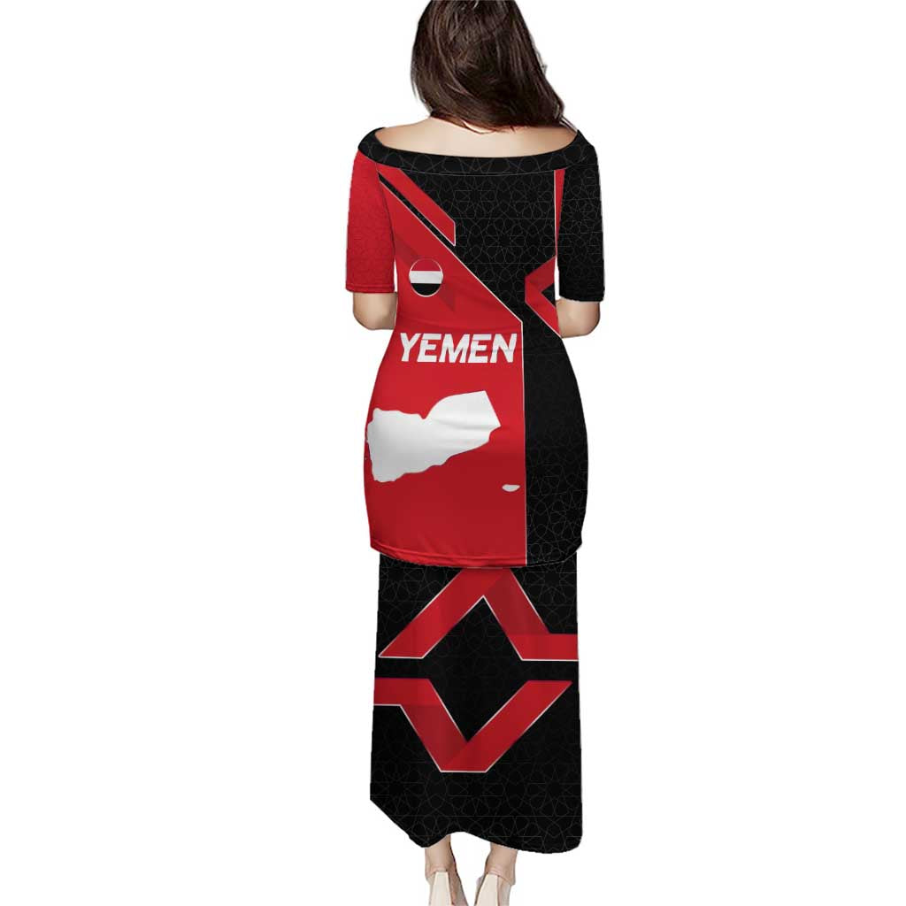 Yemen Eagle Emblem Puletasi with National Flag and Map Design