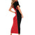 Yemen Eagle Emblem Short Sleeve Bodycon Dress with National Flag and Map Design
