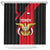 Yemen Eagle Emblem Shower Curtain with National Flag and Map Design