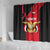 Yemen Eagle Emblem Shower Curtain with National Flag and Map Design