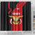 Yemen Eagle Emblem Shower Curtain with National Flag and Map Design