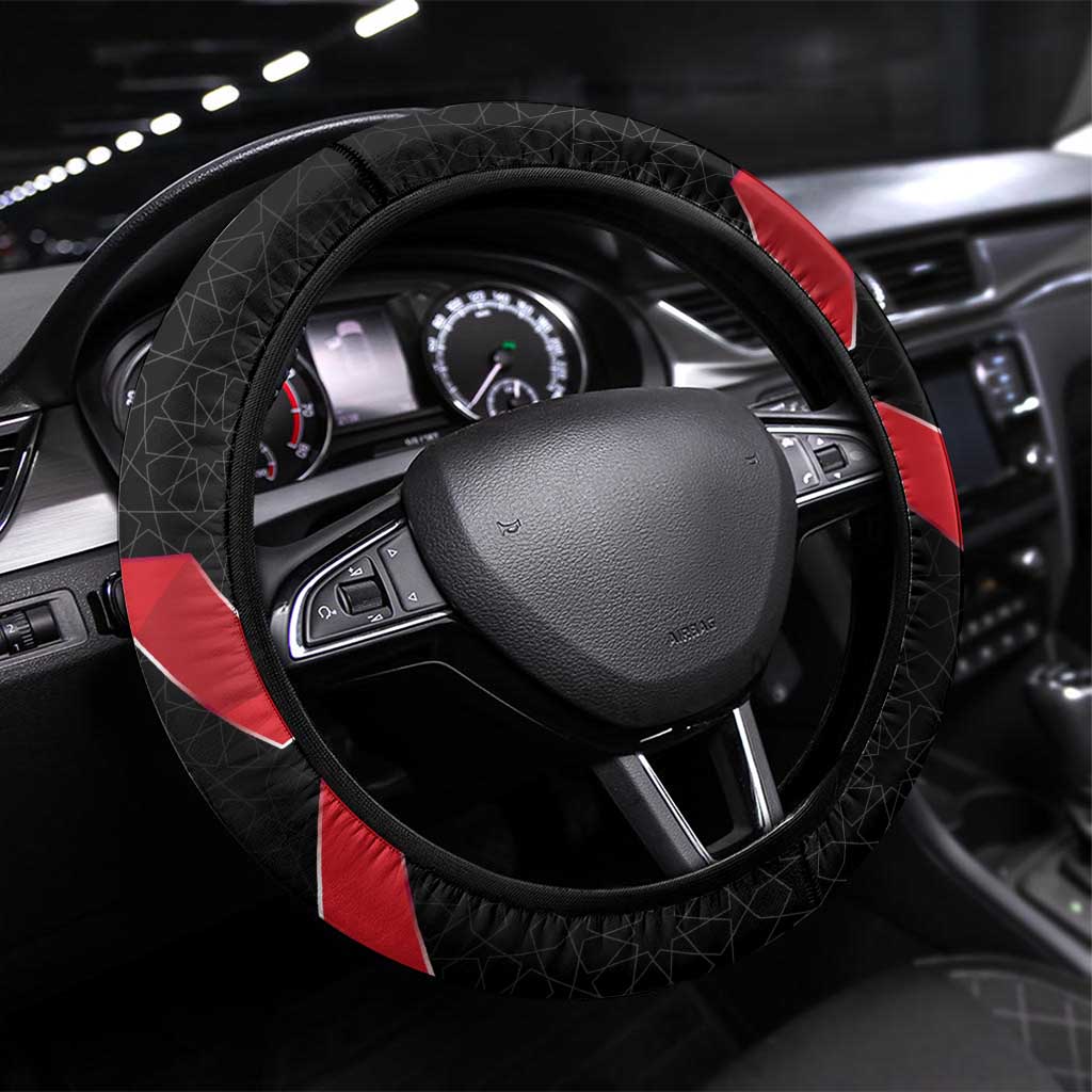 Yemen Eagle Emblem Steering Wheel Cover with National Flag and Map Design